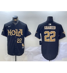 Men New Orleans Saints 22 Rashid Shaheed Black Cool Base Stitched Baseball Jersey 1 Men New Orleans Saints 22 Rashid Shaheed Black Cool Base Stitched Baseball Jersey 1