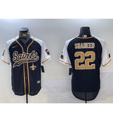 Men New Orleans Saints 22 Rashid Shaheed BlackWhite 1987 Legacy Cool Base Stitched Baseball Jersey 2 Men New Orleans Saints 22 Rashid Shaheed BlackWhite 1987 Legacy Cool Base Stitched Baseball Jersey 2