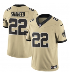 Men New Orleans Saints 22 Rashid Shaheed Gold 2025 F U S E Alternate Vapor Limited Stitched Football Jersey Men New Orleans Saints 22 Rashid Shaheed Gold 2025 F U S E Alternate Vapor Limited Stitched Football Jersey