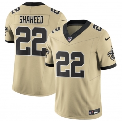 Men New Orleans Saints 22 Rashid Shaheed Gold 2025 F U S E  Alternate Vapor Limited Stitched Football Jersey