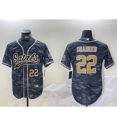 Men New Orleans Saints 22 Rashid Shaheed Grey Camo With Patch Cool Base Stitched Baseball Jersey 1 Men New Orleans Saints 22 Rashid Shaheed Grey Camo With Patch Cool Base Stitched Baseball Jersey 1