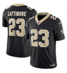 Men New Orleans Saints 23 Marshon Lattimore Black 2023 F U S E Vapor Untouchable Limited Stitched Jersey Men New Orleans Saints 23 Marshon Lattimore Black 2023 F U S E Vapor Untouchable Limited Stitched Jersey