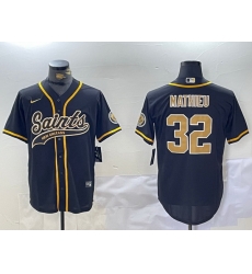 Men New Orleans Saints 32 Tyrann Mathieu Black Cool Base Stitched Baseball Jersey 1 Men New Orleans Saints 32 Tyrann Mathieu Black Cool Base Stitched Baseball Jersey 1
