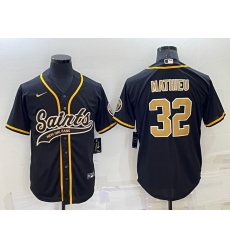Men New Orleans Saints 32 Tyrann Mathieu Black Stitched MLB Cool Base Nike Baseball Jersey Men New Orleans Saints 32 Tyrann Mathieu Black Stitched MLB Cool Base Nike Baseball Jersey
