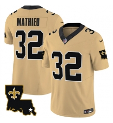 Men New Orleans Saints 32 Tyrann Mathieu Gold 2023 F U S E 1987 Legacy Vapor Stitched Jersey Men New Orleans Saints 32 Tyrann Mathieu Gold 2023 F U S E 1987 Legacy Vapor Stitched Jersey