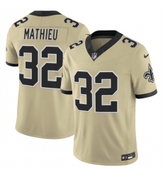 Men New Orleans Saints 32 Tyrann Mathieu Gold 2025 F U S E  Alternate Vapor Limited Stitched Football Jersey