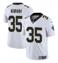 Men New Orleans Saints 35 Jacob Kibodi White Vapor Limited Stitched Football Jersey Men New Orleans Saints 35 Jacob Kibodi White Vapor Limited Stitched Football Jersey