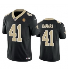 Men New Orleans Saints 41 Alvin Kamara Black 2023 F U S E With John Madden Patch Vapor Limited Stitched Football Jersey Men New Orleans Saints 41 Alvin Kamara Black 2023 F U S E With John Madden Patch Vapor Limited Stitched Football Jersey