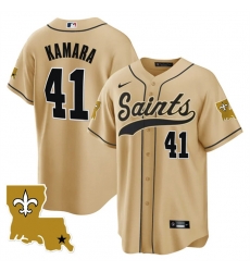 Men New Orleans Saints 41 Alvin Kamara Gold 1987 Legacy Cool Base Stitched Baseball Jersey Men New Orleans Saints 41 Alvin Kamara Gold 1987 Legacy Cool Base Stitched Baseball Jersey