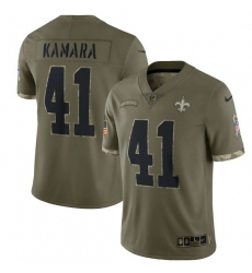 Men New Orleans Saints 41 Alvin Kamara Olive 2022 Salute To Service Limited Stitched Jersey Men New Orleans Saints 41 Alvin Kamara Olive 2022 Salute To Service Limited Stitched Jersey