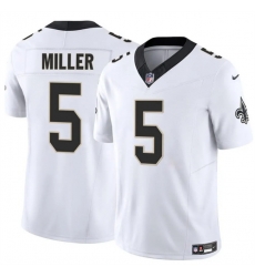 Men New Orleans Saints 5 Kendre Miller White 2025 F U S E Vapor Limited Stitched Football Jersey