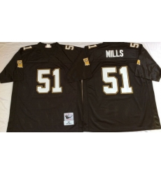 Men New Orleans Saints 51 Sam Smills Black M&N Throwback Jersey Men New Orleans Saints 51 Sam Smills Black M&N Throwback Jersey