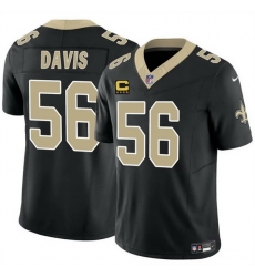 Men New Orleans Saints 56 DeMario Davis Black 2025 F U S E With 4 Star C Patch Vapor Limited Stitched Football Jersey Men New Orleans Saints 56 DeMario Davis Black 2025 F U S E With 4 Star C Patch Vapor Limited Stitched Football Jersey