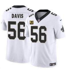 Men New Orleans Saints 56 DeMario Davis White 2025 F U S E With 4 Star C Patch Vapor Limited Stitched Football Jersey