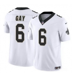 Men New Orleans Saints 6 Willie Gay White 2023 F U S E Vapor Limited Stitched Football Jersey Men New Orleans Saints 6 Willie Gay White 2023 F U S E Vapor Limited Stitched Football Jersey