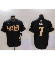 Men New Orleans Saints 7 Taysom Hill Black Cool Base Stitched Baseball Jersey Men New Orleans Saints 7 Taysom Hill Black Cool Base Stitched Baseball Jersey