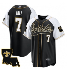 Men New Orleans Saints 7 Taysom Hill Black White 1987 Legacy Cool Base Stitched Baseball Jersey Men New Orleans Saints 7 Taysom Hill Black White 1987 Legacy Cool Base Stitched Baseball Jersey