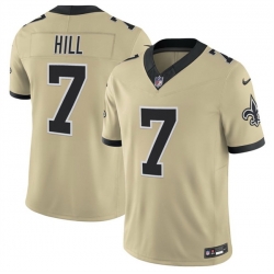 Men New Orleans Saints 7 Taysom Hill Gold 2025 F U S E  Alternate Vapor Limited Stitched Football Jersey