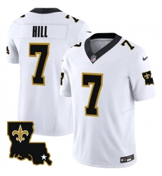 Men New Orleans Saints 7 Taysom Hill White 2023 F U S E 1987 Legacy Vapor Stitched Jersey Men New Orleans Saints 7 Taysom Hill White 2023 F U S E 1987 Legacy Vapor Stitched Jersey