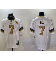 Men New Orleans Saints 7 Taysom Hill White 2024 F U S E Vapor Limited Stitched Jersey 5 Men New Orleans Saints 7 Taysom Hill White 2024 F U S E Vapor Limited Stitched Jersey 5