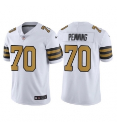 Men New Orleans Saints 70 Trevor Penning White Color Rush Limited Stitched Jersey Men New Orleans Saints 70 Trevor Penning White Color Rush Limited Stitched Jersey