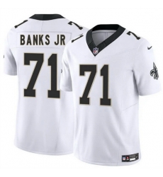 Men New Orleans Saints 71 Kelvin Banks Jr White 2025 Draft F U S E Vapor Limited Stitched Football Jersey