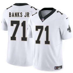 Men New Orleans Saints 71 Kelvin Banks Jr White 2025 Draft F U S E Vapor Limited Stitched Football Jersey