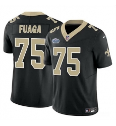 Men New Orleans Saints 75 Taliese Fuaga Black 2024 With Dradt Patch F U S E Vapor Limited Stitched Football Jersey Men New Orleans Saints 75 Taliese Fuaga Black 2024 With Dradt Patch F U S E Vapor Limited Stitched Football Jersey