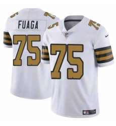 Men New Orleans Saints 75 Taliese Fuaga White 2024 Draft Color Rush Limited Stitched Football Jersey Men New Orleans Saints 75 Taliese Fuaga White 2024 Draft Color Rush Limited Stitched Football Jersey