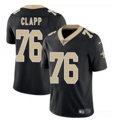 Men New Orleans Saints 76 Will Clapp Black 2025 Vapor Limited Stitched Football Jersey