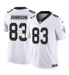Men New Orleans Saints 83 Juwan Johnson White 2023 F U S E Vapor Untouchable Limited Stitched Jersey Men New Orleans Saints 83 Juwan Johnson White 2023 F U S E Vapor Untouchable Limited Stitched Jersey