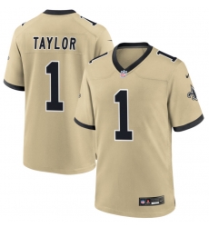 Men New Orleans Saints Alontae Taylor #1 Gold 2025 F U S E Alternate Vapor Limited Stitched Football Jersey Men New Orleans Saints Alontae Taylor #1 Gold 2025 F U S E Alternate Vapor Limited Stitched Football Jersey