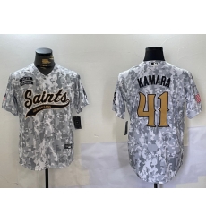 Men New Orleans Saints Team 41 Alvin Kamara 2024 Arctic Camo Salute To Service Stitched Baseball Jersey Men New Orleans Saints Team 41 Alvin Kamara 2024 Arctic Camo Salute To Service Stitched Baseball Jersey