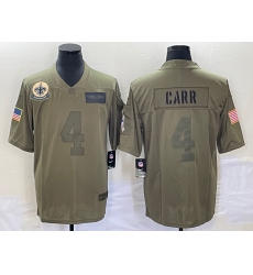 Men's New Orleans Saints #4 Derek Carr NEW Olive 2019 Salute To Service Stitched NFL Nike Limited Jersey Men's New Orleans Saints #4 Derek Carr NEW Olive 2019 Salute To Service Stitched NFL Nike Limited Jersey