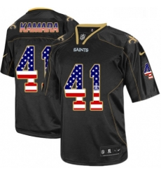 Mens Nike New Orleans Saints 41 Alvin Kamara Elite Black USA Flag Fashion NFL Jersey Mens Nike New Orleans Saints 41 Alvin Kamara Elite Black USA Flag Fashion NFL Jersey