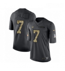 Mens Nike New Orleans Saints 7 Taysom Hill Limited Black 2016 Salute to Service NFL Jersey Mens Nike New Orleans Saints 7 Taysom Hill Limited Black 2016 Salute to Service NFL Jersey
