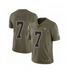 Mens Nike New Orleans Saints 7 Taysom Hill Limited Olive 2017 Salute to Service NFL Jersey Mens Nike New Orleans Saints 7 Taysom Hill Limited Olive 2017 Salute to Service NFL Jersey