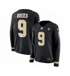 Mens Nike New Orleans Saints 9 Drew Brees Limited Black Therma Long Sleeve NFL Jersey Mens Nike New Orleans Saints 9 Drew Brees Limited Black Therma Long Sleeve NFL Jersey