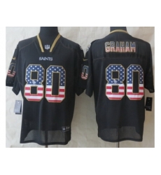 Nike New Orleans Saints 80 Jimmy Graham Black Elite USA Flag Fashion NFL Jersey Nike New Orleans Saints 80 Jimmy Graham Black Elite USA Flag Fashion NFL Jersey