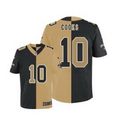 Nike Saints #10 Brandin Cooks Black Gold Mens Stitched NFL Elite Split Jersey Nike Saints #10 Brandin Cooks Black Gold Mens Stitched NFL Elite Split Jersey