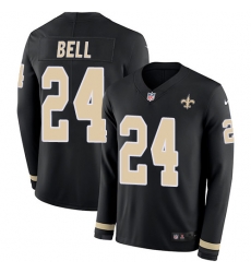 Nike Saints #24 Vonn Bell Black Team Color Men Stitched NFL Limited Therma Long Sleeve Jersey Nike Saints #24 Vonn Bell Black Team Color Men Stitched NFL Limited Therma Long Sleeve Jersey