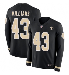 Nike Saints #43 Marcus Williams Black Team Color Men Stitched NFL Limited Therma Long Sleeve Jersey Nike Saints #43 Marcus Williams Black Team Color Men Stitched NFL Limited Therma Long Sleeve Jersey