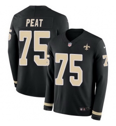 Nike Saints 75 Andrus Peat Black Team Color Men Stitched NFL Limited Therma Long Sleeve Jersey Nike Saints 75 Andrus Peat Black Team Color Men Stitched NFL Limited Therma Long Sleeve Jersey