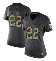 Nike Saints #22 Mark Ingram II Black Womens Stitched NFL Limited 2016 Salute to Service Jersey Nike Saints #22 Mark Ingram II Black Womens Stitched NFL Limited 2016 Salute to Service Jersey