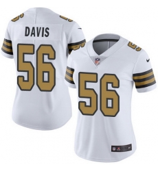 Nike Saints #56 DeMario Davis White Womens Stitched NFL Limited Rush Jersey Nike Saints #56 DeMario Davis White Womens Stitched NFL Limited Rush Jersey