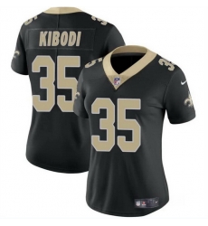 Women New Orleans Saints 35 Jacob Kibodi Black Vapor Stitched Game Jersey Women New Orleans Saints 35 Jacob Kibodi Black Vapor Stitched Game Jersey