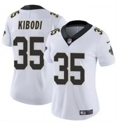Women New Orleans Saints 35 Jacob Kibodi White Vapor Stitched Game Jersey Women New Orleans Saints 35 Jacob Kibodi White Vapor Stitched Game Jersey