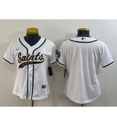 Women New Orleans Saints Blank White With Patch Cool Base Stitched Baseball Jersey Women New Orleans Saints Blank White With Patch Cool Base Stitched Baseball Jersey