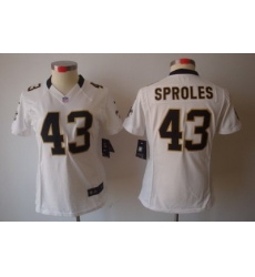 Women Nike New Orleans Saints #43 Darren Sproles White Game LIMITED Nike NFL Jerseys Women Nike New Orleans Saints #43 Darren Sproles White Game LIMITED Nike NFL Jerseys