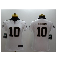 Women's Nike New Orleans Saints #10 Brandin Cooks White Stitched NFL Limited Jersey Women's Nike New Orleans Saints #10 Brandin Cooks White Stitched NFL Limited Jersey